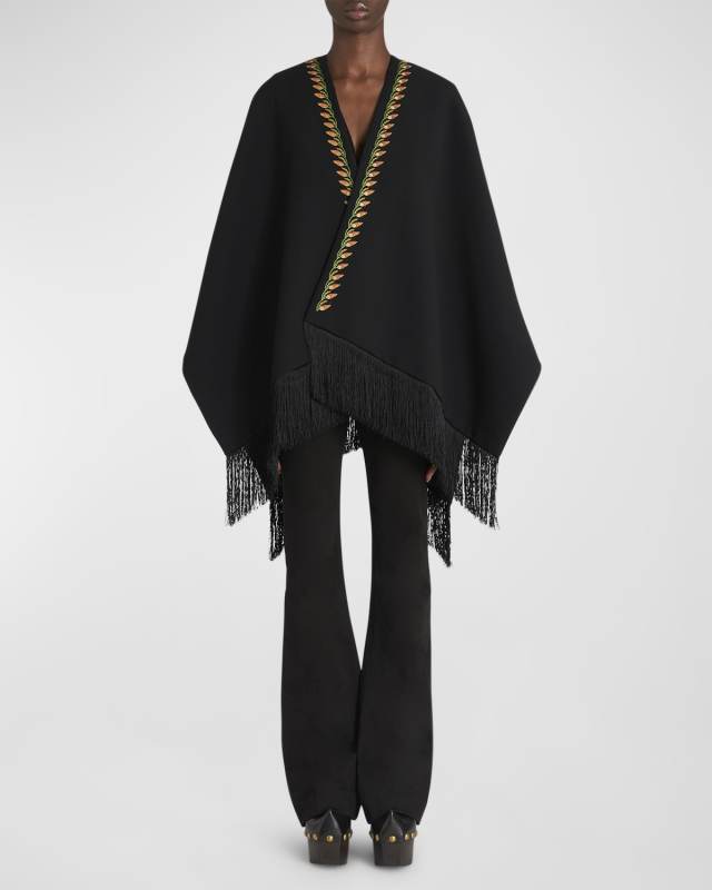 Mantella Embroidered Wool Shawl